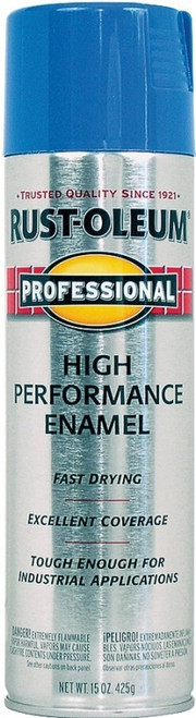 RUST-OLEUM 7524838 High Performance Enamel Spray Paint, Gloss, Safety Blue, 15 oz, Aerosol Can [SKU: ORG2277804]