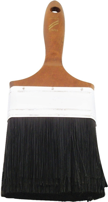 Linzer WC1123-4 Paint Brush, 4 in W, 3-1/2 in L Bristle, Polyester Bristle, Beaver Tail Handle [SKU: ORG6177307]