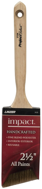 Linzer 2125N-2.5 Paint Brush, 2-1/2 in W, Polyester Bristle, Angle Sash Handle [SKU: ORG7790835]