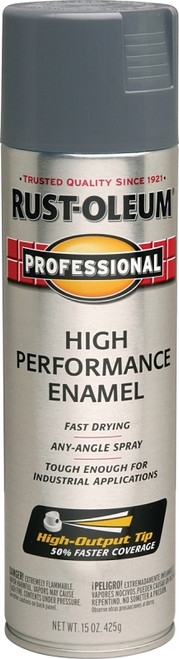 RUST-OLEUM 7587838 High Performance Enamel Spray Paint, Gloss, Dark Machine Gray, 15 oz, Aerosol Can [SKU: ORG6786453]