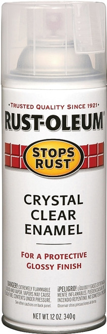 RUST-OLEUM STOPS RUST 7701830 Protective Enamel Spray Paint, Gloss, Crystal Clear, 12 oz, Aerosol Can [SKU: ORG2554228]