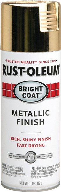 RUST-OLEUM STOPS RUST 7710830 Bright Coat Spray Paint, Metallic, Gold, 11 oz, Aerosol Can [SKU: ORG2555894]