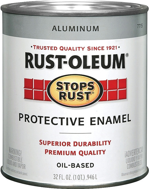RUST-OLEUM STOPS RUST 7715502 Protective Enamel, Metallic, 1 qt Can [SKU: ORG8564247]