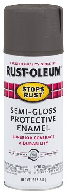 RUST-OLEUM STOPS RUST 7754830 Protective Enamel Spray Paint, Semi-Gloss, Anodized Bronze, 12 oz, Aerosol Can [SKU: ORG6163968]