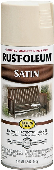 RUST-OLEUM STOPS RUST 7758830 Enamel Paint, Low Satin, Almond, 12 oz, Aerosol Can [SKU: ORG4681938]