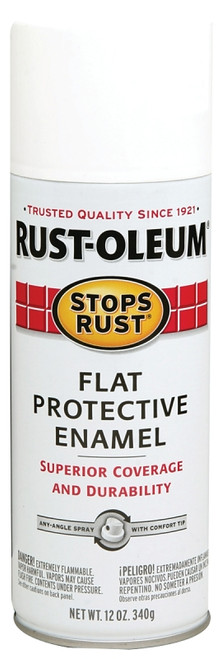 PAINT SPRAY ENML FLAT WHT 12OZ [SKU: ORG2556876]