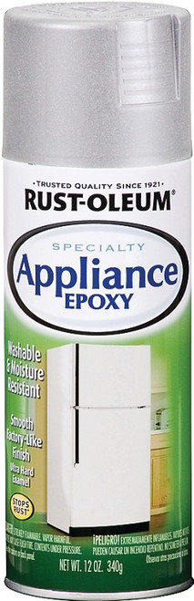 RUST-OLEUM 7887830 Appliance Epoxy Spray Paint, Gloss, Stainless, 12 oz, Aerosol Can [SKU: ORG4274619]