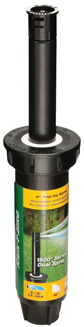 Rain Bird 1804QDS Spray Head Sprinkler, 1/2 in Connection, FNPT, 12 to 15 ft, Plastic [SKU: ORG8612053]