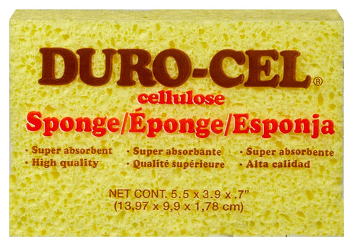 Duro-Cel 03040 Sponge, 6 in L, 4 in W, 3/4 in Thick, Cellulose, Yellow [SKU: ORG0128587]