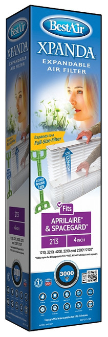 BestAir AXP-213-13R-2 Furnace Filter, 25 in L, 20 in W, 13 MERV, Cardboard Frame [SKU: ORG2848901]