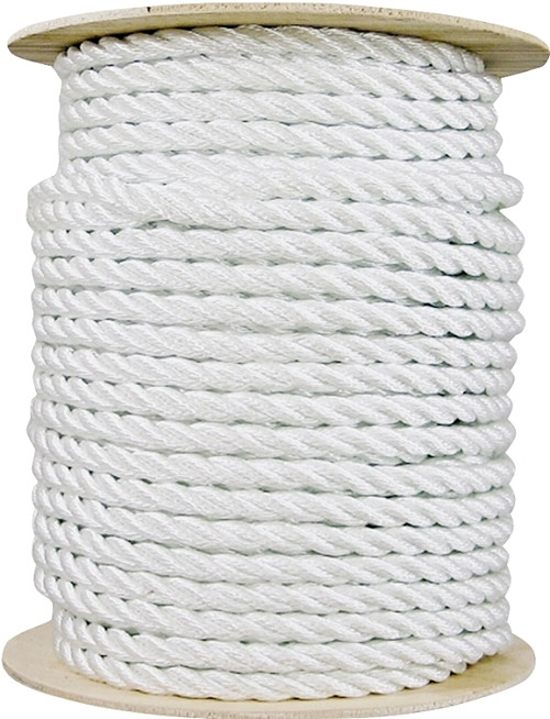 Wellington 11016 Rope, 5/8 in Dia, 300 ft L, 802 lb Working Load, Nylon, Silver/White [SKU: ORG7369184]