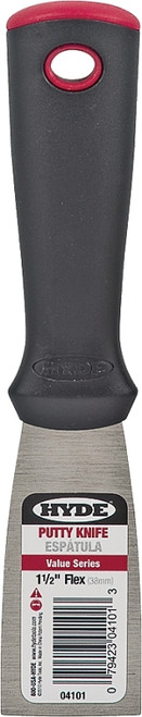 HYDE Value 04101 Putty Knife, 1-1/2 in W Blade, HCS Blade, Polypropylene Handle, Ergonomic Handle [SKU: ORG6561542]