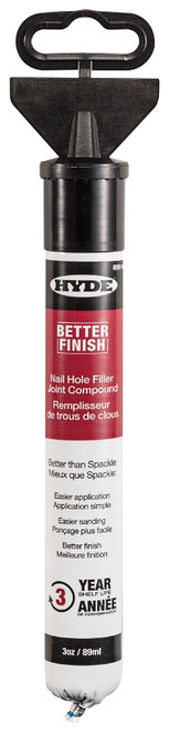 HYDE Better Finish 09914 Nail Hole Filler Joint Compound, White, 3 oz Tube [SKU: ORG7230345]