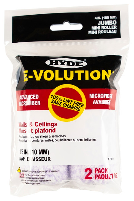 HYDE E-volution 47310 Jumbo Mini Roller Cover, 3/8 in Thick Nap, 4 in L [SKU: ORG7415045]