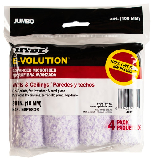HYDE E-Volution 47311 Jumbo Mini Roller Cover, 3/8 in Thick Nap, 4 in L [SKU: ORG7415052]