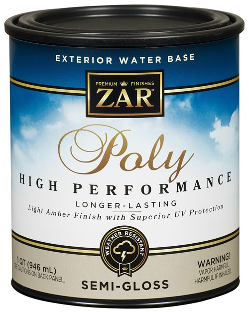 ZAR 34212 Exterior Polyurethane, Semi-Gloss, Amber, Liquid, 1 qt, Can [SKU: ORG7371107]