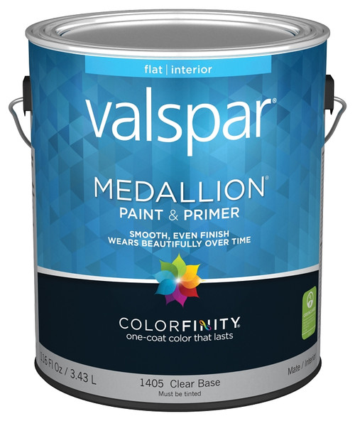 Valspar Medallion 1400 Series 027.0001405.007 Interior Paint, Flat, Clear, 1 gal, Can, Latex Base [SKU: ORG6416028]