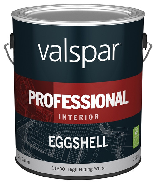 Valspar 11800 Series 045.0011800.007 Interior Paint, Eggshell, High Hiding White, 1 gal, Can, Latex Base [SKU: ORG4050860]