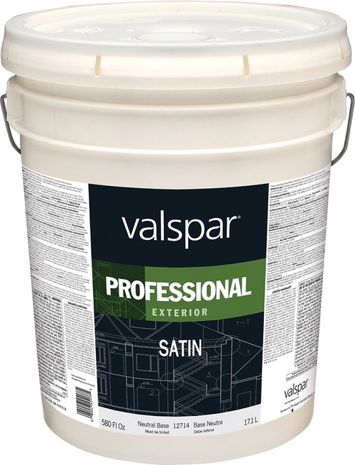 Valspar Professional 045.0012714.008 Exterior Paint, Satin, 5 gal [SKU: ORG5849096]