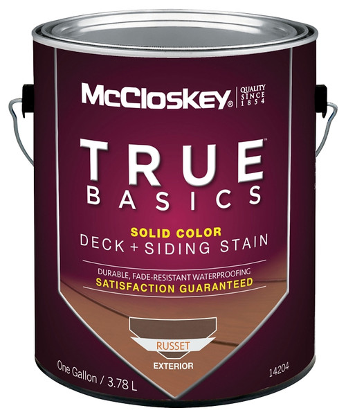 McCloskey True Basics 080.0014204.007 Deck and Siding Stain, Russet, Liquid, 1 gal [SKU: ORG5986617]