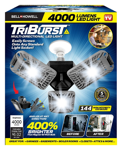 Bell+Howell TriBurst Series 7090 High-Intensity Light, LED Lamp, 4000 Lumens Lumens, 6500 K Color Temp, Aluminum Fixture [SKU: ORG4547774]