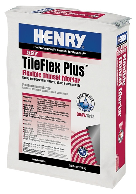 HENRY 527 TileFlex Plus Series 12263 Thin-Set Mortar, White, Fine Solid Powder, 25 lb Bag [SKU: ORG9408048]