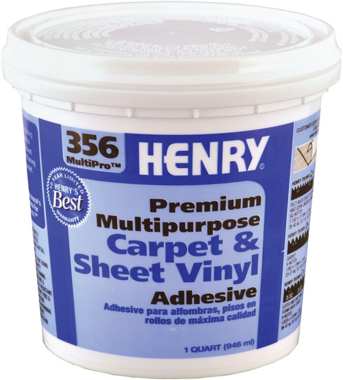 HENRY 356C MultiPro 356-030 Carpet and Sheet Adhesive, Paste, Mild, Pale Yellow, 1 qt Pail [SKU: ORG8986515]