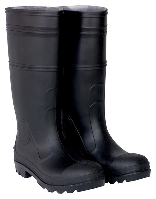 CLC R23010 Durable Economy Rain Boots, 10, Black, Slip-On Closure, PVC Upper [SKU: ORG3559242]