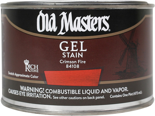 Old Masters 84108 Gel Stain, Crimson Fire, Liquid, 1 pt, Can [SKU: ORG9251034]