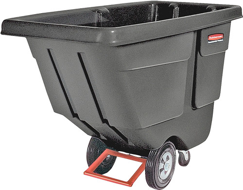 Rubbermaid 1314BLA Utility Tilt Truck, 850 lb Load, 1 cu-yd, 3-Caster, Steel Frame, Black, 72-1/4 in OAL [SKU: ORG3156528]