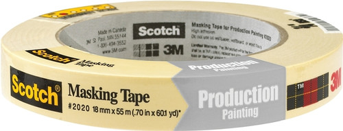 Scotch 2020-.75A Masking Tape, 60 yd L, 3/4 in W, Crepe Paper Backing, Beige [SKU: ORG7978554]