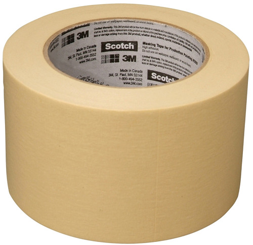 Scotch 2020-3A-BK Masking Tape, 60 yd L, 3 in W, Crepe Paper Backing, Beige [SKU: ORG6748156]