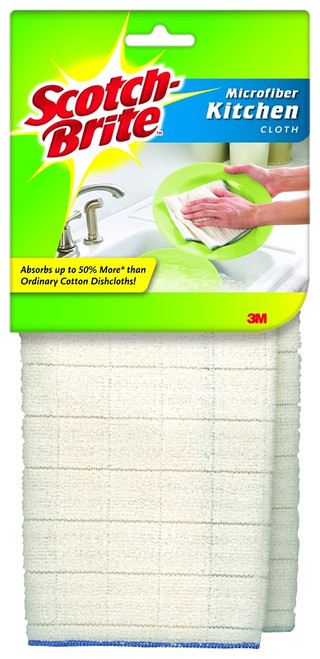 Scotch-Brite 9032-2 Kitchen Utility Cloth, 11-1/2 in L, 12-1/2 in W, Microfiber, White [SKU: ORG7484876]
