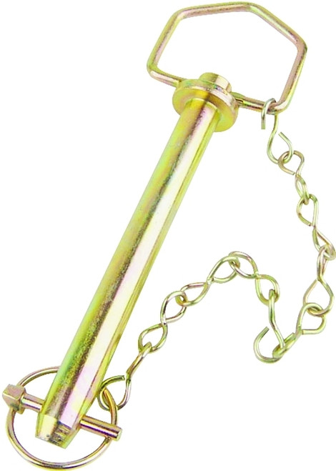 SpeeCo S071011CL Hitch Pin, 1/2 in Dia Pin, 5-3/4 in L, 4-1/4 in L Usable, HCS, Yellow Zinc Dichromate [SKU: ORG6303697]