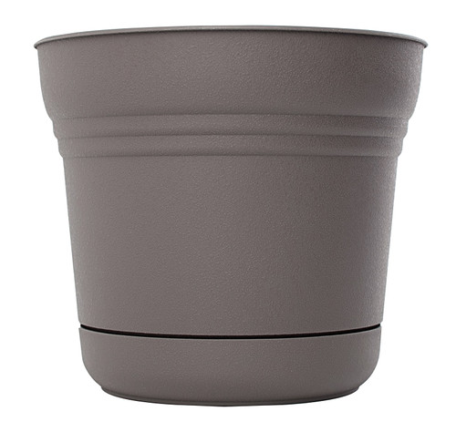 Bloem SP14908 Planter, 14 in Dia, 14-1/2 in W, Saturn Design, Charcoal, Matte [SKU: ORG4694394]