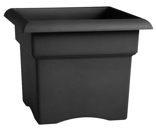 Bloem Veranda VER14908 Deck Box Planter, 14 in W, Square, Plastic, Charcoal [SKU: ORG4693636]