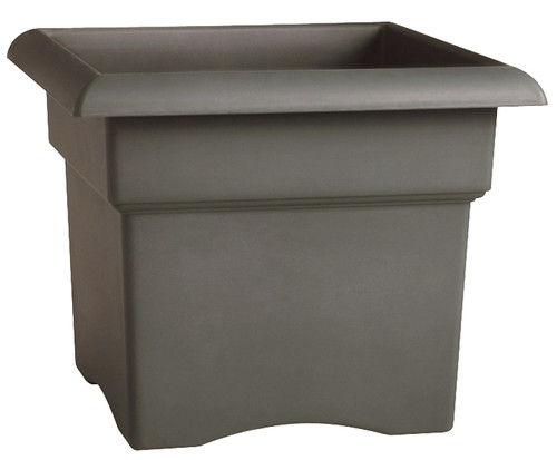 Bloem Veranda VER18908 Deck Box Planter, 18 in W, Square, Plastic, Charcoal [SKU: ORG4693669]