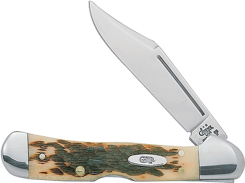 CASE 133 Folding Pocket Knife, 2.72 in L Blade, Tru-Sharp Surgical Stainless Steel Blade, 1-Blade, Amber Handle [SKU: ORG3641073]