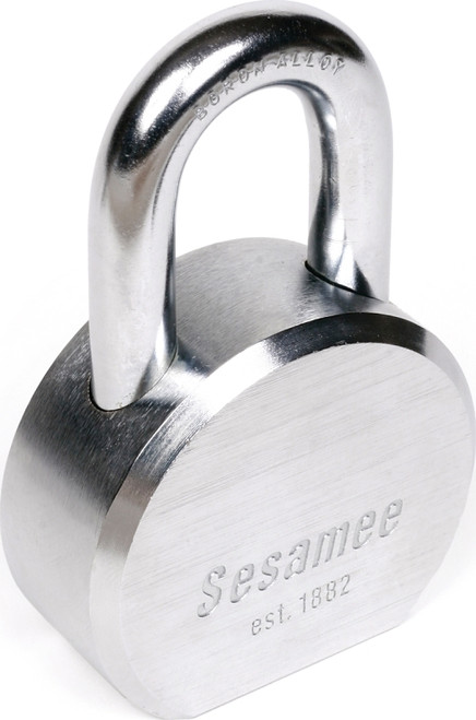 Sesamee 93604 Padlock, Keyed Different Key, 7/16 in Dia Shackle, Molybdenum Steel Shackle, Steel Body, Chrome [SKU: ORG1600121]
