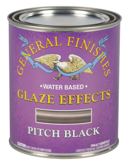 GENERAL FINISHES QTPB Glaze Effect, Pitch Black, 1 qt, Can [SKU: ORG5335310]