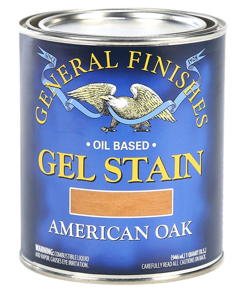 GENERAL FINISHES OQ Gel Stain, American Oak, Liquid, 1 qt, Can [SKU: ORG5335625]