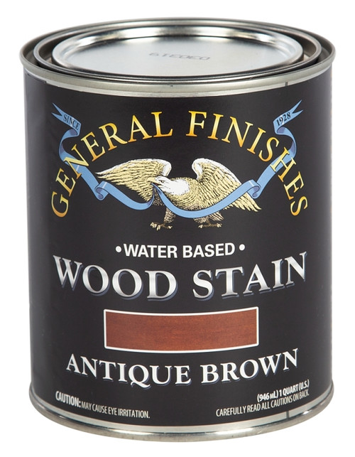 GENERAL FINISHES WAQT Wood Stain, Tint Base, Antique Brown, Liquid, 1 qt, Can [SKU: ORG5334941]