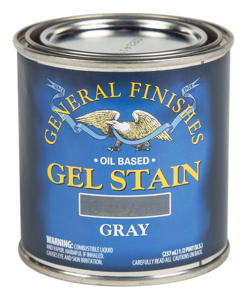 GENERAL FINISHES GRH Gel Stain, Gray, Liquid, 1/2 pt, Can [SKU: ORG5335807]