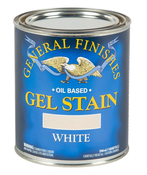 GENERAL FINISHES WHP Gel Stain, White, Liquid, 1/2 pt, Can [SKU: ORG5335898]