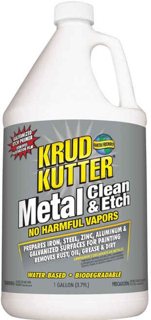 KRUD KUTTER ME014 Metal Clean and Etch, Liquid, Mild, Translucent Orange, 1 gal, Bottle [SKU: ORG1134360]