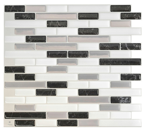 Smart Tiles Mosaik Series SM1057-4 Wall Tile, 9.1 in L Tile, 10.2 in W Tile, Straight Edge, Muretto Alaska Pattern [SKU: ORG7446586]