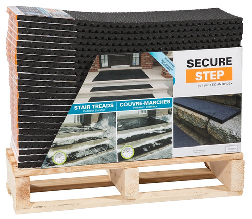 Secure Step TF012-08X24-SS-DB Stair Tread, 24 in L, 1/2 in Thick, Rubber, Black [SKU: ORG6397640]