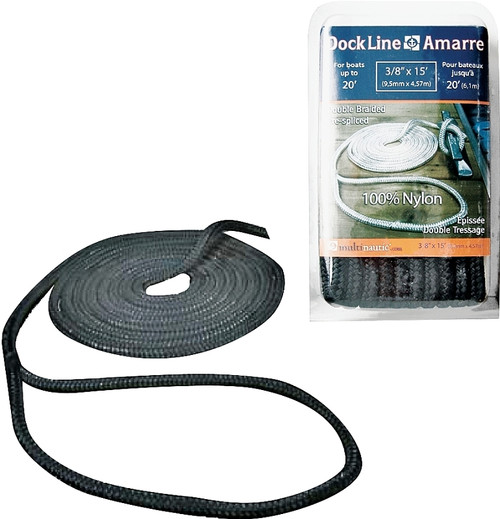 Multinautic 34901 Pre-Spliced Dock Line, Nylon, Black [SKU: ORG4715744]