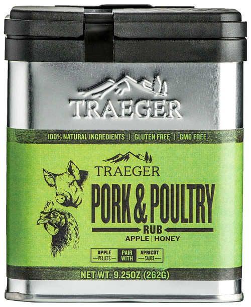 Traeger SPC171 Pork and Poultry Rub, Apple, Honey Flavor, 9.25 oz Tin [SKU: ORG5537485]