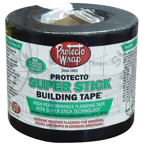 Protecto Wrap 602-412 Super Stick Building Tape, 75 ft L, 6 in W, Aluminum/Silver, Pressure-Sensitive, Self-Adhesive [SKU: ORG4825253]